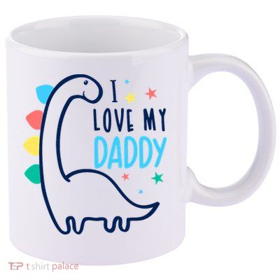 I Love My Daddy Dinosaur 11oz C Handle Ceramic Mug