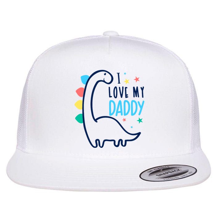 I Love My Daddy Dinosaur Flat Bill Trucker Hat