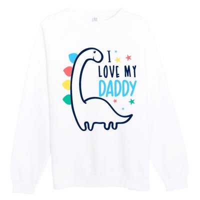 I Love My Daddy Dinosaur Premium Crewneck Sweatshirt