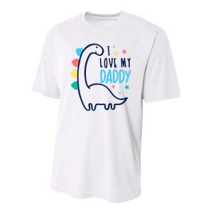 I Love My Daddy Dinosaur Youth Performance Sprint T-Shirt