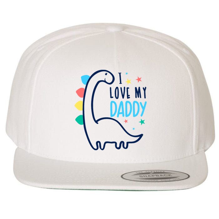 I Love My Daddy Dinosaur Wool Snapback Cap