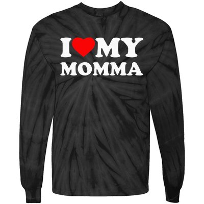 I Love My Momma Heart Family Tie-Dye Long Sleeve Shirt