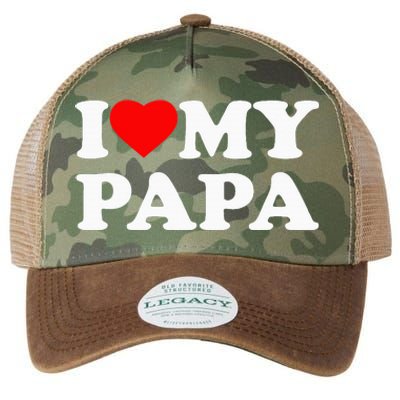 I Love My Papa Heart Legacy Tie Dye Trucker Hat