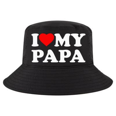 I Love My Papa Heart Cool Comfort Performance Bucket Hat