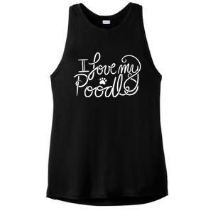 I Love My Poodle Fun Poodle Gift Ladies PosiCharge Tri-Blend Wicking Tank