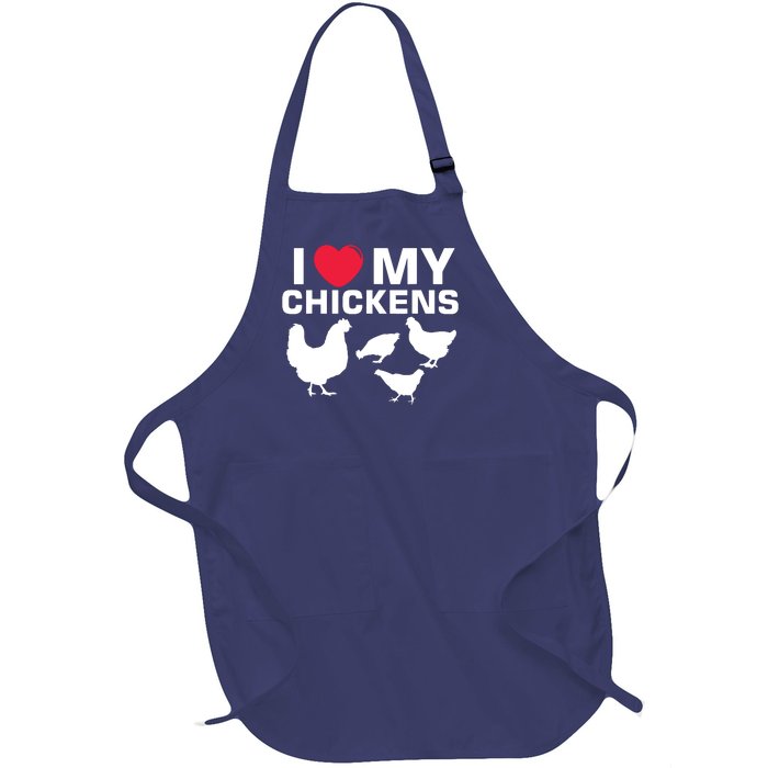 I Love My Chickens Chicken Full-Length Apron With Pockets