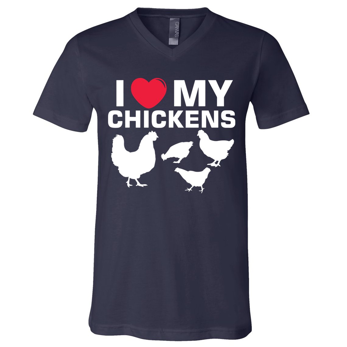 I Love My Chickens Chicken V-Neck T-Shirt