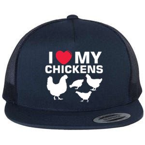 I Love My Chickens Chicken Flat Bill Trucker Hat