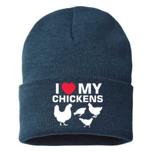 I Love My Chickens Chicken Sustainable Knit Beanie