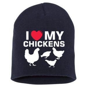 I Love My Chickens Chicken Short Acrylic Beanie