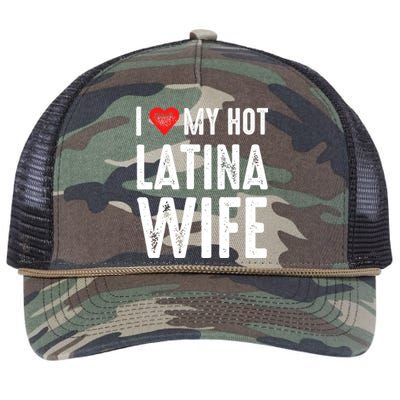 I Love My Hot Latina Wife Gift Retro Rope Trucker Hat Cap