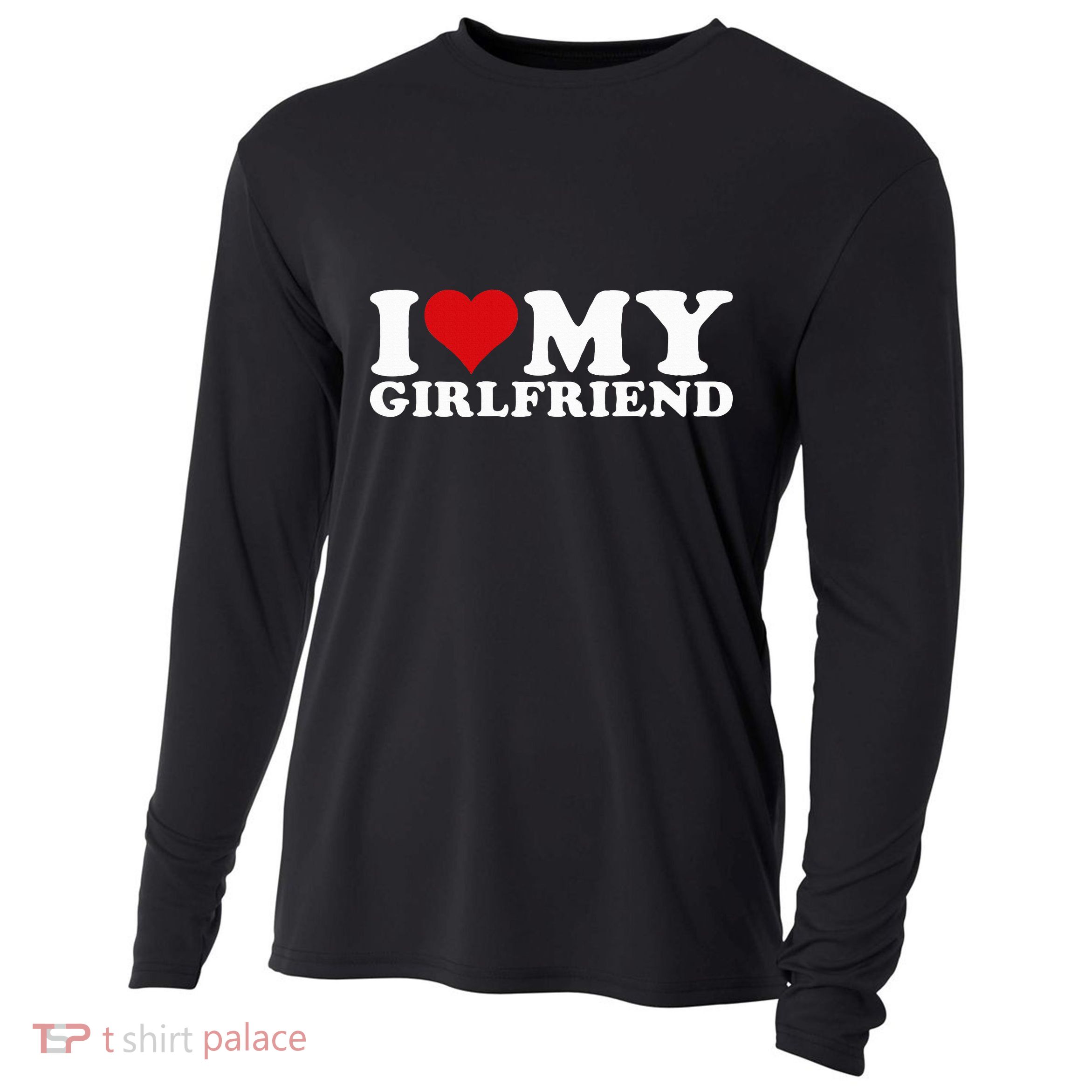 I Love My Girlfriend Gf I Heart My Girlfriend GF  Cooling Performance Long Sleeve Crew