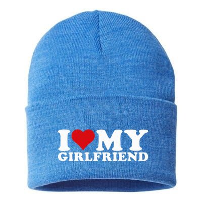 I Love My Girlfriend Gf I Heart My Girlfriend GF  Sustainable Knit Beanie