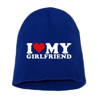 I Love My Girlfriend Gf I Heart My Girlfriend GF  Short Acrylic Beanie