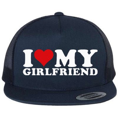 I Love My Girlfriend Gf I Heart My Girlfriend GF  Flat Bill Trucker Hat