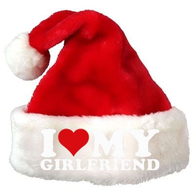 I Love My Girlfriend Gf I Heart My Girlfriend GF  Premium Christmas Santa Hat