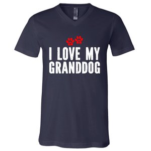 I Love My Granddog V-Neck T-Shirt