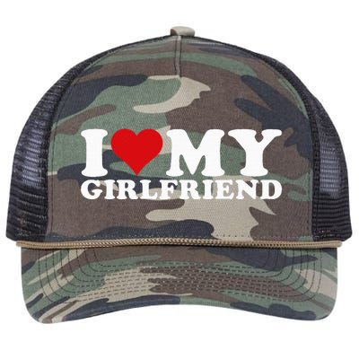 I Love My Girlfriend Gf I Heart My Girlfriend GF Retro Rope Trucker Hat Cap