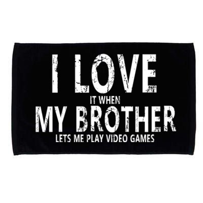 I Love My Brother Vintage Gaming Teens Gamer Brother Meaningful Gift Microfiber Hand Towel