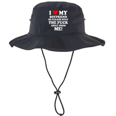I Love My Boyfriend So Please Stay The F Away From Me Funny Bucket Hat