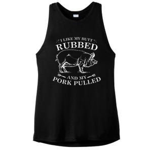 I Like My Butt Rubbed And My Pork Pulled Ladies PosiCharge Tri-Blend Wicking Tank