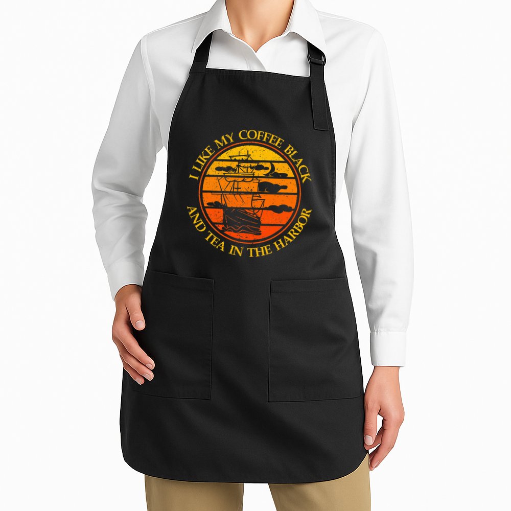 I Like My Coffee Black And Tea In The Harbor Retro Apron