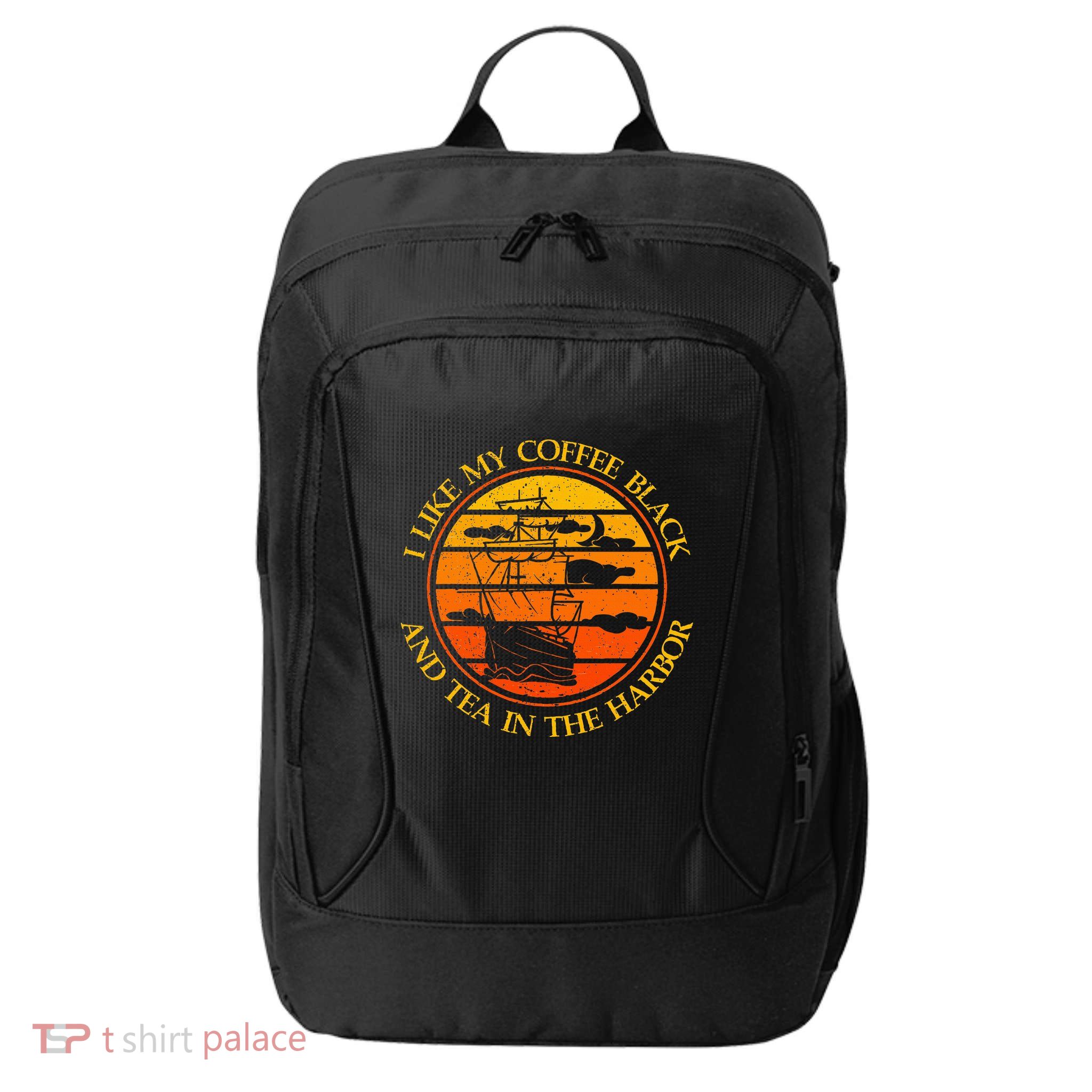 I Like My Coffee Black And Tea In The Harbor Retro City Backpack