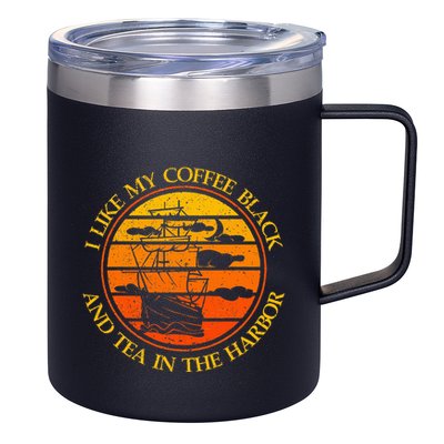 I Like My Coffee Black And Tea In The Harbor Retro 12oz Stainless Steel Coffee Mug