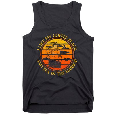 I Like My Coffee Black And Tea In The Harbor Retro Tank Top