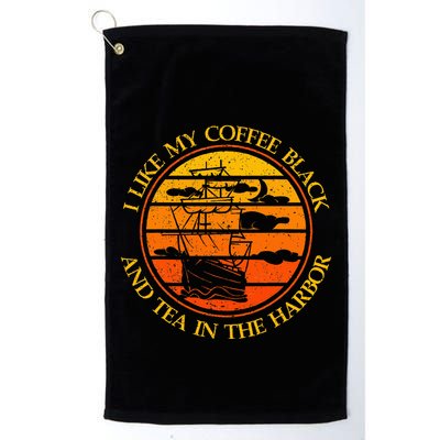 I Like My Coffee Black And Tea In The Harbor Retro Golf Towel