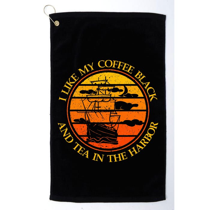 I Like My Coffee Black And Tea In The Harbor Retro Golf Towel
