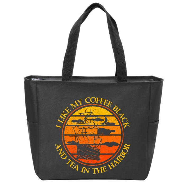 I Like My Coffee Black And Tea In The Harbor Retro Zip Tote Bag
