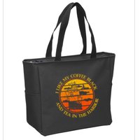 I Like My Coffee Black And Tea In The Harbor Retro Zip Tote Bag