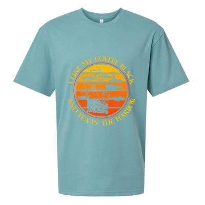 I Like My Coffee Black And Tea In The Harbor Retro Sueded Cloud Jersey T-Shirt