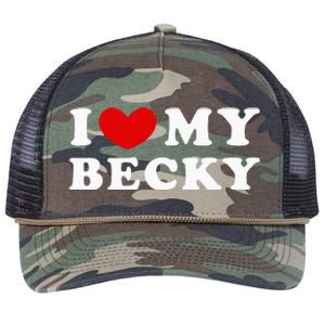 I Love My Becky Retro Rope Trucker Hat Cap