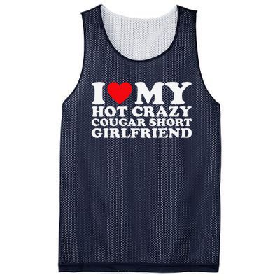 I Love My Hot Crazy Cougar Short Girlfriend Gf Mesh Reversible Basketball Jersey Tank