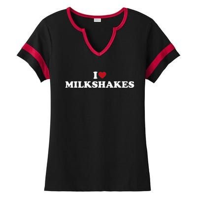 I Love Milkshakes I Heart Milkshakes Ladies Halftime Notch Neck Tee