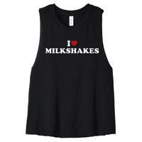 I Love Milkshakes I Heart Milkshakes Women's Racerback Cropped Tank