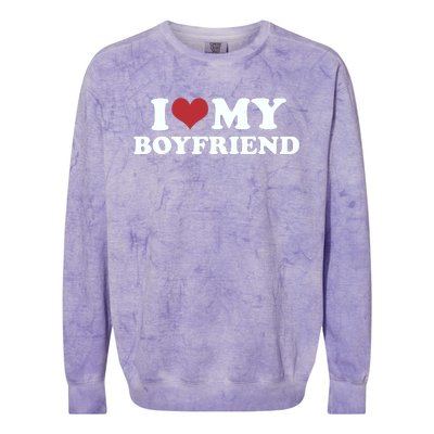 I Love My Boyfriend Colorblast Crewneck Sweatshirt