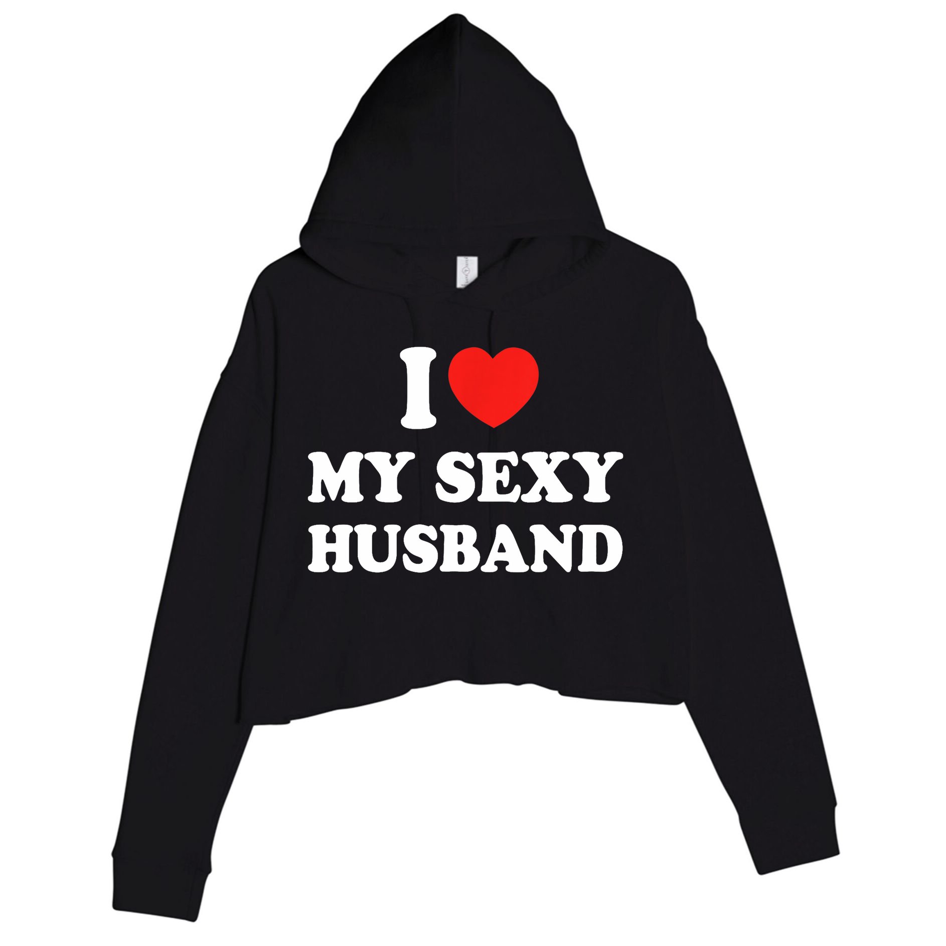 I Love My Sexy Husband Hot Moms I Heart My Sexy Crop Fleece Hoodie