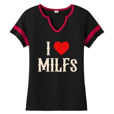 I Love My Hot Milfs Attractive Milfs Great Gift Ladies Halftime Notch Neck Tee