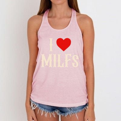 I Love My Hot Milfs Attractive Milfs Great Gift Women's Knotted Racerback Tank