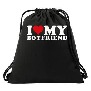 I Love My Boyfriend Bf I Heart My Boyfriend BF Drawstring Bag