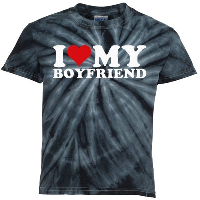 I Love My Boyfriend Bf I Heart My Boyfriend BF Kids Tie-Dye T-Shirt