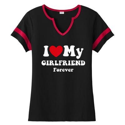 I Love My Girlfriend Ladies Halftime Notch Neck Tee