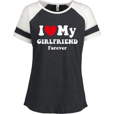 I Love My Girlfriend Enza Ladies Jersey Colorblock Tee