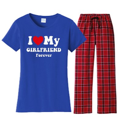 I Love My Girlfriend Women's Flannel Pajama Set