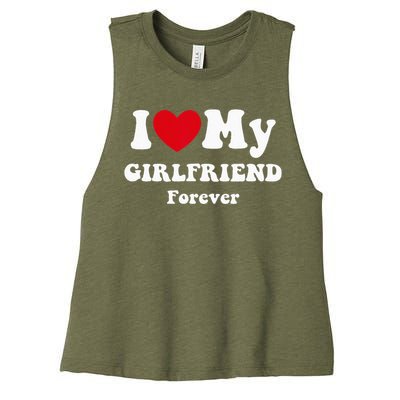 I Love My Girlfriend Women's Racerback Cropped Tank