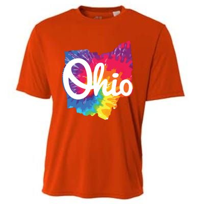 I Love My Ohio Home Script Tie Dye Ohio Cooling Performance Crew T-Shirt