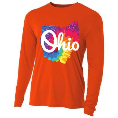 I Love My Ohio Home Script Tie Dye Ohio Cooling Performance Long Sleeve Crew